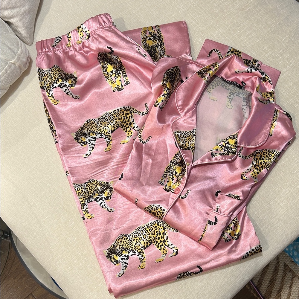Nasty Gal Pink Cheetah PJs